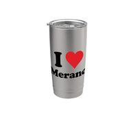 I Heart Merano Italy Love - Recuerdo italiano Vaso térmico de acero inoxidable de doble pared