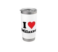 I Heart Milazzo Italia Love Italian Souvenir Artículo Vaso térmico de acero inoxidable de doble pared