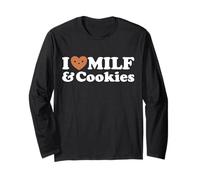 I Heart Milf & Cookies - Funny Milk Love Hot Sweet Moms Broma Manga Larga
