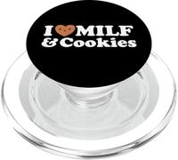 I Heart Milf & Cookies - Funny Milk Love Hot Sweet Moms Broma PopSockets PopGrip para MagSafe