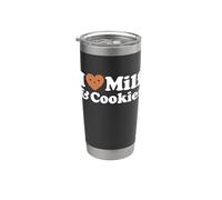 I Heart Milf & Cookies - Funny Milk Love Hot Sweet Moms broma Vaso térmico de acero inoxidable de doble pared