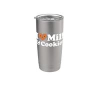 I Heart Milf & Cookies - Funny Milk Love Hot Sweet Moms broma Vaso térmico de acero inoxidable de doble pared