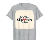 I Heart My Girlfriend: Ella es mía & Soy Ella Cita romántica Camiseta, Hombre, Gris Jaspeado, XL