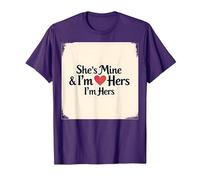 I Heart My Girlfriend: Ella es mía & Soy Ella Cita romántica Camiseta, Hombre, Morado, S