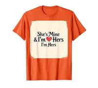 I Heart My Girlfriend: Ella es mía & Soy Ella Cita romántica Camiseta, Hombre, Naranja, L