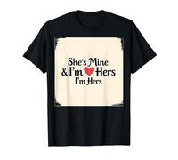 I Heart My Girlfriend: Ella es mía & Soy Ella Cita romántica Camiseta, Hombre, Negro, 3XL