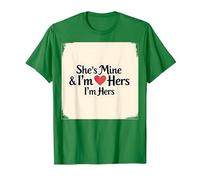 I Heart My Girlfriend: Ella es mía & Soy Ella Cita romántica Camiseta, Hombre, Verde Kelly, S