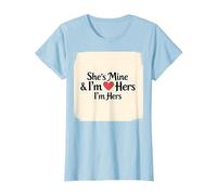 I Heart My Girlfriend: Ella es mía & Soy Ella Cita romántica Camiseta, Mujer, Azul Bebé, XS