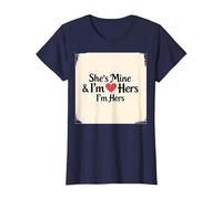 I Heart My Girlfriend: Ella es mía & Soy Ella Cita romántica Camiseta, Mujer, Azul Marino, 3XL