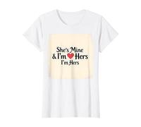 I Heart My Girlfriend: Ella es mía & Soy Ella Cita romántica Camiseta, Mujer, Blanco, S
