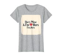 I Heart My Girlfriend: Ella es mía & Soy Ella Cita romántica Camiseta, Mujer, Gris Jaspeado, 3XL