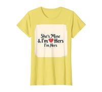 I Heart My Girlfriend: Ella es mía & Soy Ella Cita romántica Camiseta, Mujer, Limón, XL