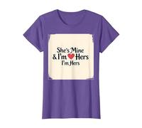 I Heart My Girlfriend: Ella es mía & Soy Ella Cita romántica Camiseta, Mujer, Morado Jaspeado, S
