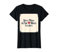 I Heart My Girlfriend: Ella es mía & Soy Ella Cita romántica Camiseta, Mujer, Negro, S