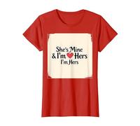 I Heart My Girlfriend: Ella es mía & Soy Ella Cita romántica Camiseta, Mujer, Rojo, 3XL