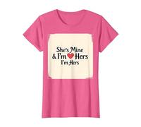 I Heart My Girlfriend: Ella es mía & Soy Ella Cita romántica Camiseta, Mujer, Rosa Jaspeado, XXL
