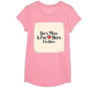 I Heart My Girlfriend: Ella es mía & Soy Ella Cita romántica Camiseta, Niñas, Rosado, XS