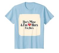 I Heart My Girlfriend: Ella es mía & Soy Ella Cita romántica Camiseta, Niños, Azul Bebé, 6 años