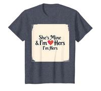 I Heart My Girlfriend: Ella es mía & Soy Ella Cita romántica Camiseta, Niños, Azul Jaspeado, 4 años