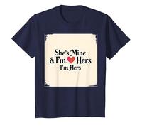 I Heart My Girlfriend: Ella es mía & Soy Ella Cita romántica Camiseta, Niños, Azul Marino, 12 años