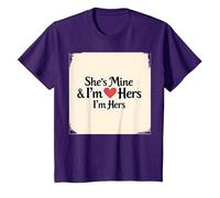 I Heart My Girlfriend: Ella es mía & Soy Ella Cita romántica Camiseta, Niños, Morado, 8 años
