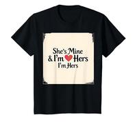 I Heart My Girlfriend: Ella es mía & Soy Ella Cita romántica Camiseta, Niños, Negro, 6 años