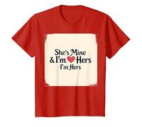 I Heart My Girlfriend: Ella es mía & Soy Ella Cita romántica Camiseta, Niños, Rojo, 6 años