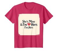 I Heart My Girlfriend: Ella es mía & Soy Ella Cita romántica Camiseta, Niños, Rojo Jaspeado, 6 años