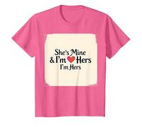 I Heart My Girlfriend: Ella es mía & Soy Ella Cita romántica Camiseta, Niños, Rosa Jaspeado, 4 años