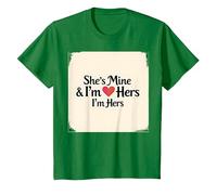 I Heart My Girlfriend: Ella es mía & Soy Ella Cita romántica Camiseta, Niños, Verde Kelly, 8 años