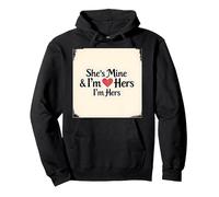 I Heart My Girlfriend: Ella es mía & Soy Ella Cita romántica Sudadera con Capucha, Unisex para Adultos, Negro, S