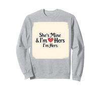 I Heart My Girlfriend: Ella es mía & Soy Ella Cita romántica Sudadera, Unisex para Adultos, Gris Jaspeado, XL