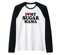 I Heart MY Sugar Mama I Love MY AZÚCAR MAMÁ MAMÁ Camiseta Manga Raglan