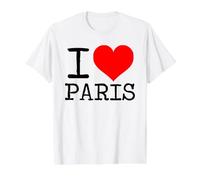 I Heart París Camiseta gráfica económica, Hombre, Blanco, S