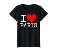 I Heart París Camiseta gráfica económica, Mujer, Negro, M