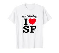 I Heart San Francisco, Cool I Love SF California Graphic Camiseta gráfica económica, Hombre, Blanco, M