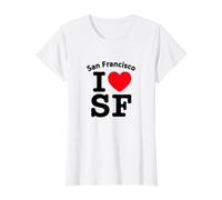 I Heart San Francisco, Cool I Love SF California Graphic Camiseta gráfica económica, Mujer, Blanco, S