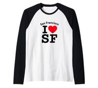 I Heart San Francisco, Cool I Love SF California Graphic Camiseta Manga Raglan