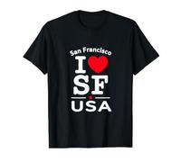 I Heart San Francisco I Love SF USA Californ Graphic Design Camiseta gráfica económica, Hombre, Negro, XL