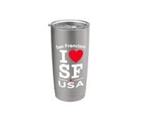 I Heart San Francisco I Love SF USA Californ Graphic Design Vaso térmico de acero inoxidable de doble pared