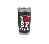 I Heart San Francisco I Love SF USA Californ Graphic Design Vaso térmico de acero inoxidable de doble pared