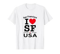 I Heart San Francisco, San Francisco USA Californ Graphic Camiseta gráfica económica, Hombre, Blanco, M