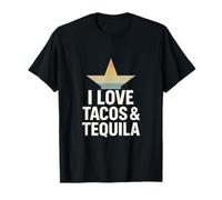 I HEART TACOS & TEQUILA PASTEL ESTRELLA ARCO IRIS GRÁFICO Camiseta
