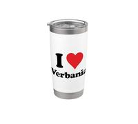 I Heart Verbania Italy Love Italian Souvenir Artículo Vaso térmico de acero inoxidable de doble pared