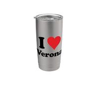 I Heart Verona Italy Love Italian Souvenir Artículo Vaso térmico de acero inoxidable de doble pared