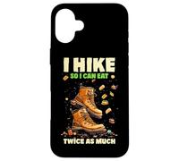 I HIKE SO I CAN EAT TWICE AS MUCH Carcasa para iPhone 16 Plus