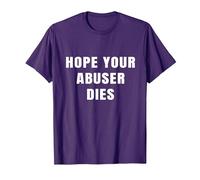 I Hope Your Abuser Troqueles Camiseta, Hombre, Morado, M