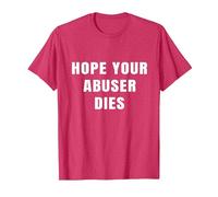 I Hope Your Abuser Troqueles Camiseta, Hombre, Rojo Jaspeado, M