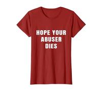 I Hope Your Abuser Troqueles Camiseta, Mujer, Arándano, M