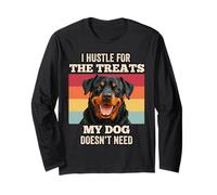 I Hustle For The Treats Rottweiler, amante de los perros, propietario de un cachorro Manga Larga